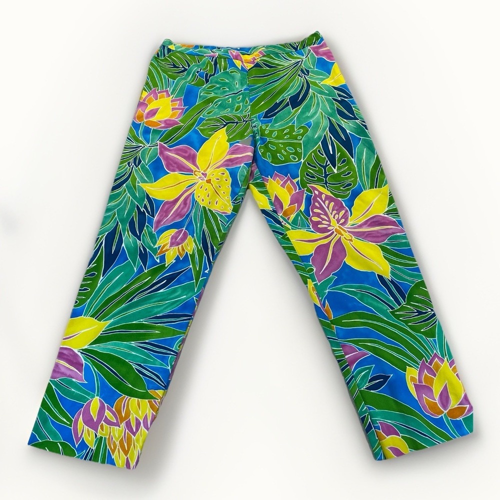 LAUREN Ralph Lauren Womens 12 Resort Crop Pant Tropical Floral Hawaiian‎ Boho